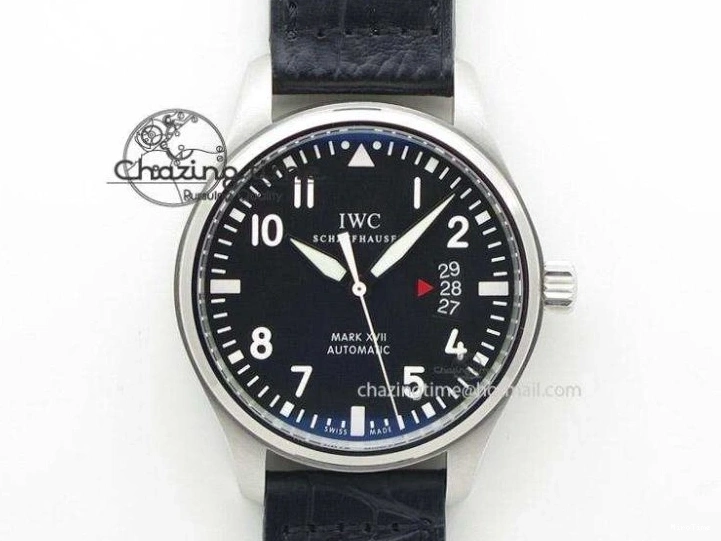 MIROTIME 0517 Mark XVIII IW327002 SS Mk Maker Best Edition White Dial On Black Leather Strap A SunProtective 7298